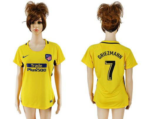 Women's Atletico Madrid #7 Griezmann Away Soccer Club Jersey - Click Image to Close